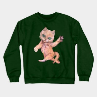 Playful Kitten with Green Eyes Crewneck Sweatshirt